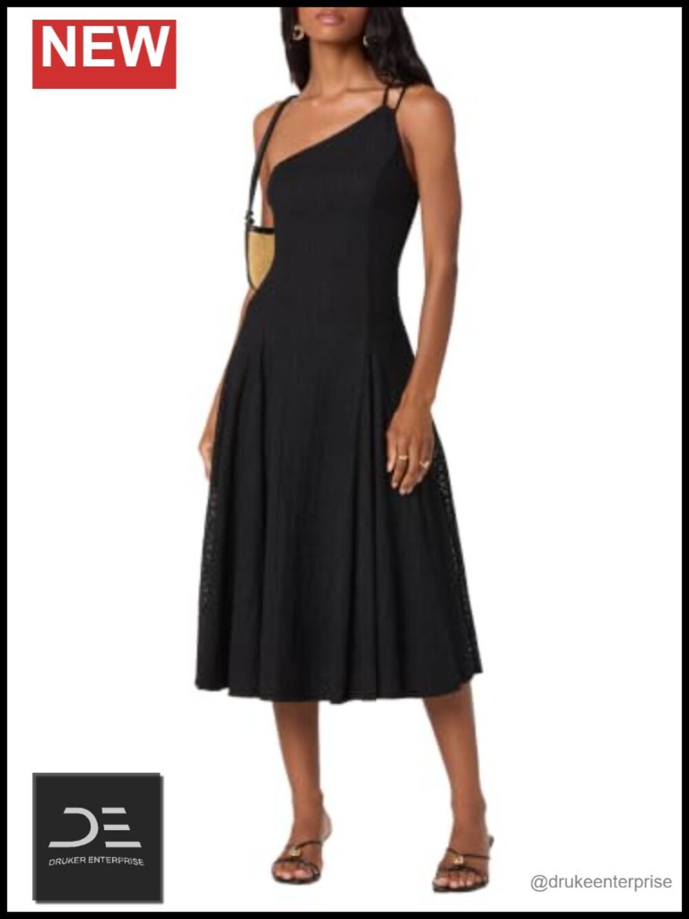 Women's Textured Knit One Shoulder Midi Dress